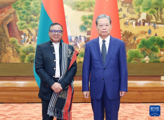 趙樂際、王滬寧分別會見馬達加斯加參議長拉瓦盧馬納納